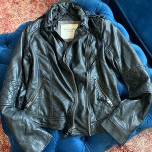 Abercrombie & Fitch Black leather coat